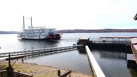 Steamboat on the Table Rock Lake. Stock Footage 82617825