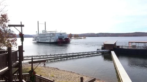Steamboat on the Table Rock Lake. Stock Footage 82617847