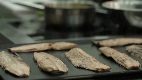 Steamed baked fish fillet Stock Footage 87749142