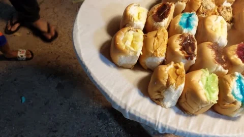 Steamed bread with various fillings Stock Footage 293400249