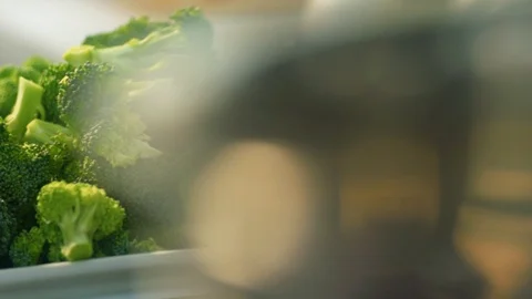 Steamed Broccoli Stock Footage 94124051