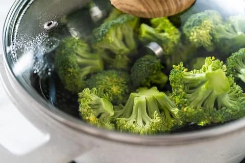 Steamed broccoli Stock Photos