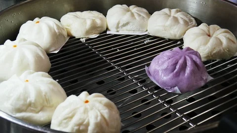Steamed bun in the steaming pot Stock Footage 112692922