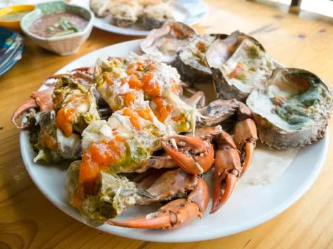 Steamed crab Stock Photos