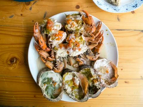 Steamed crab Stock Photos