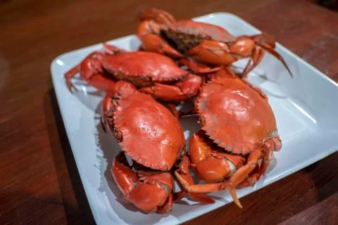 Steamed crab Stock Photos