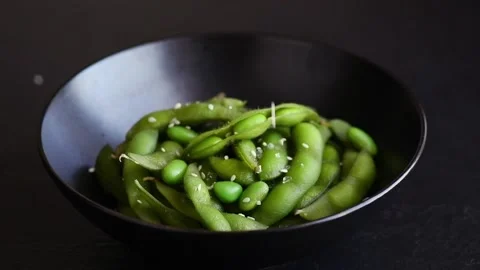 Steamed edamame beans Stock Footage 179090663