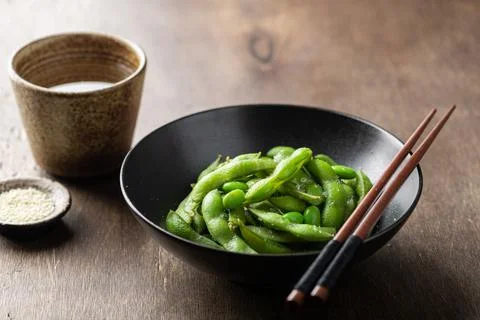 Steamed edamame beans Stock Photos