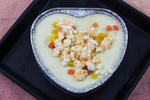 Steamed egg custard Stock Photos