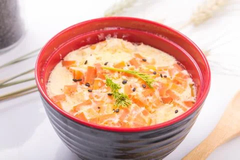 Steamed Egg with shrimp 写真素材