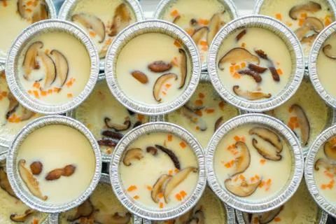 Steamed eggs Stock Photos