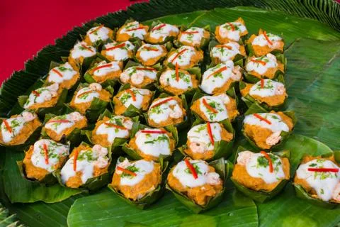 Steamed fish with curry paste Stock Photos