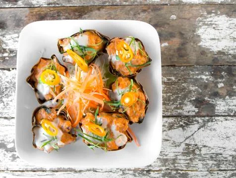 Steamed fish with curry paste Stock-Fotos