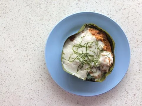 Steamed fish with curry paste Stock Photos