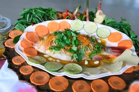Steamed fish Stock Photos