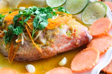 Steamed fish Stock Photos