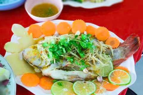 Steamed fish Stock Photos