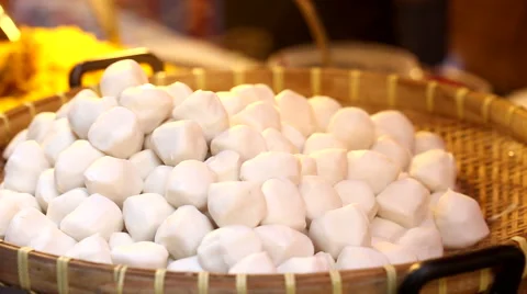 Steamed fishballs Stock Footage 55858084