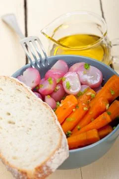Steamed  root vegetable on a bowl Stock Photos