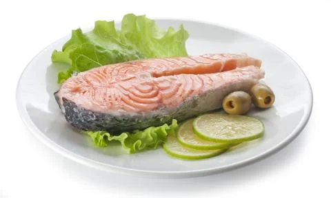Steamed salmon Stock Photos