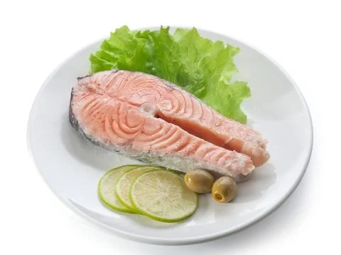Steamed salmon Stock Photos