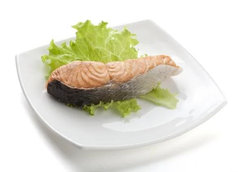 Steamed salmoon Foto stock