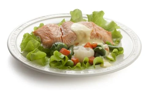 Steamed salmoon Foto stock