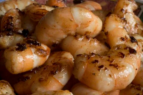 Steamed shrimp Foto stock