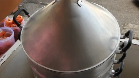 Steamed stuff bun Stock Footage 97376813