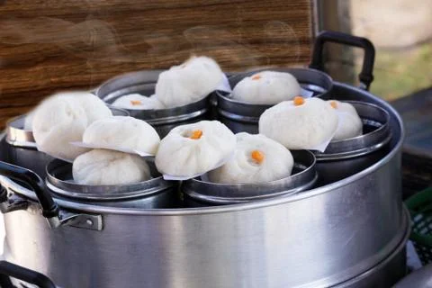 Steamed stuff bun Stock Photos
