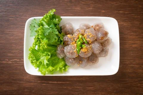 Steamed Tapioca Dumplings with Pork Stock Photos