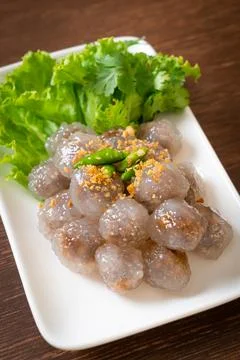 Steamed Tapioca Dumplings with Pork Stock Photos