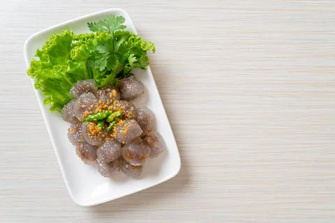 Steamed Tapioca Dumplings with Pork Stock Photos