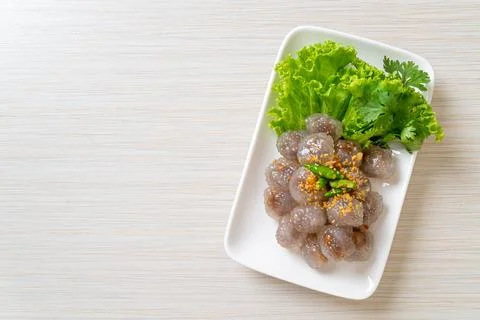 Steamed Tapioca Dumplings with Pork Stock Photos