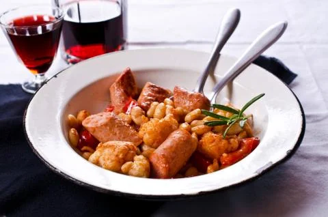Steamed vegetables with beans Stock Photos
