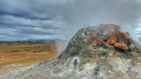 Steamer in Iceland Stock Footage 12420788
