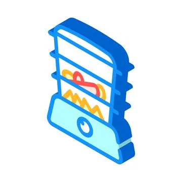 Steamer kitchen device isometric icon vector illustration Stock Illustration