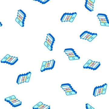 Steamer kitchen device isometric icon seamless pattern Stockillustratie