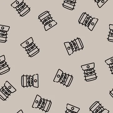 Steamer kitchen device line vector seamless pattern Stockillustratie