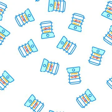 Steamer kitchen device vector seamless pattern Stockillustratie