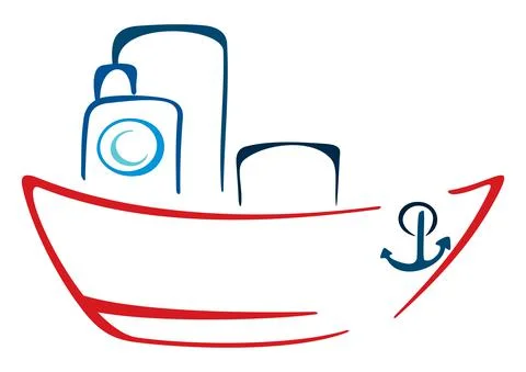 Steamer simple illustration Stock Illustration