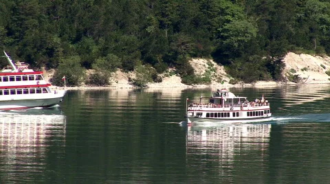 Steamers crossing Stock Footage 618497
