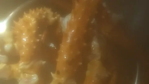 Steaming Alaskan King Crab Close slowmo Pullback Stock Footage 170809852