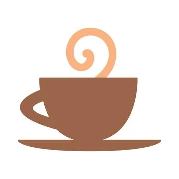 Steaming aromatic Espresso in cup in solid style Stockillustratie