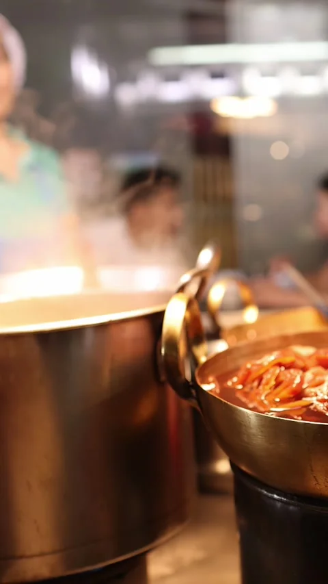 Steaming Assorted Beans in Syrup at Bangkok Street Food Stall Stock Footage 317133867