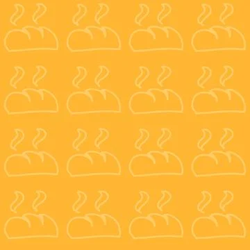 Steaming Bread Loaf Icons Seamless Pattern Background Ilustração Stock