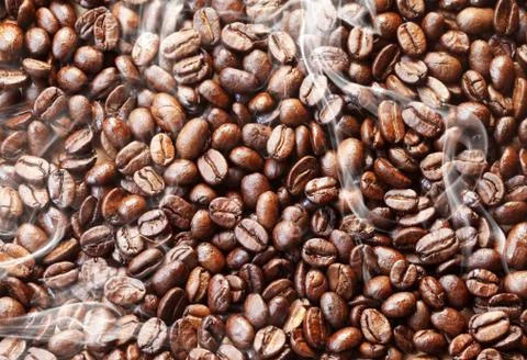 Steaming Coffee Beans Stock Photos