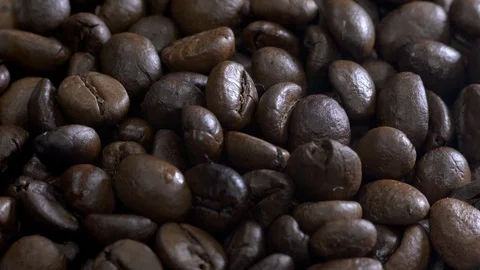 Steaming coffee beans in rotating plate Stock-Footage 88256225