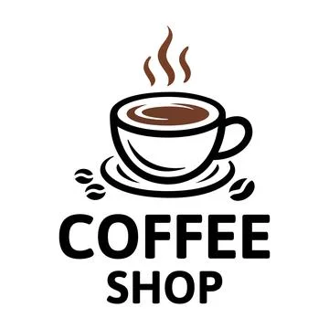 Steaming coffee cup logo for a coffee shop Stock Illustration