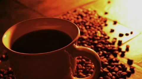 Steaming Coffee Hand Held 033782 Stock Footage 10911905